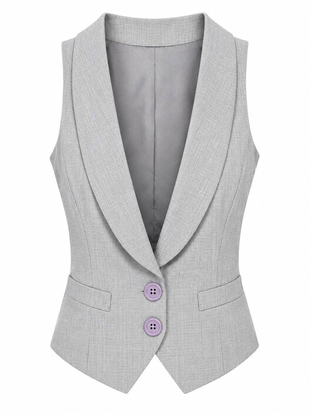 FIRE LA GRAY VEST WITH LIGHT PURPLE BUTTONS